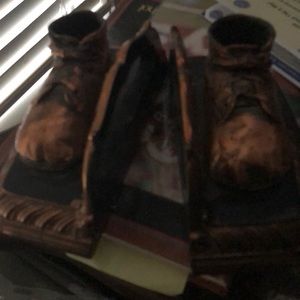 Bronze Baby Book Ends